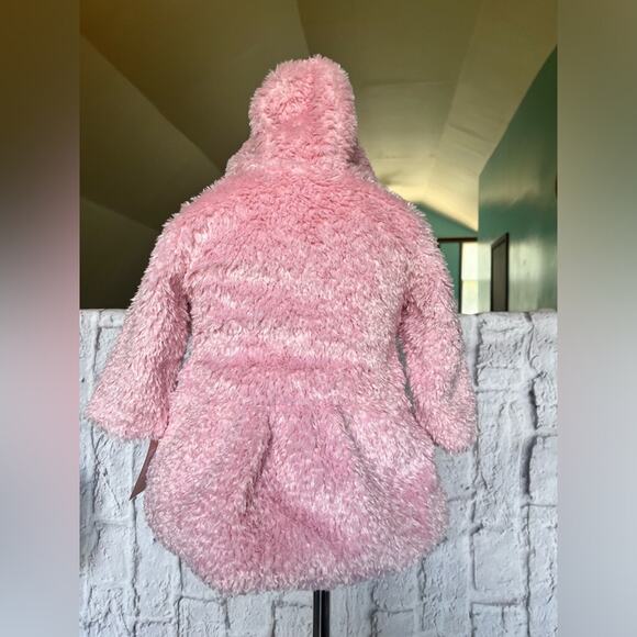 Widgeon girls pink faux fur hooded zip jacket new size 2 - Picture 4 of 7